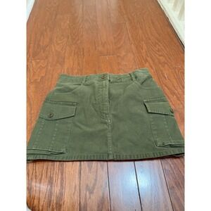 Wilfred Free Aritzia Olive Green Cargo Mini Skirt Cotton Twill Size 4 Utility